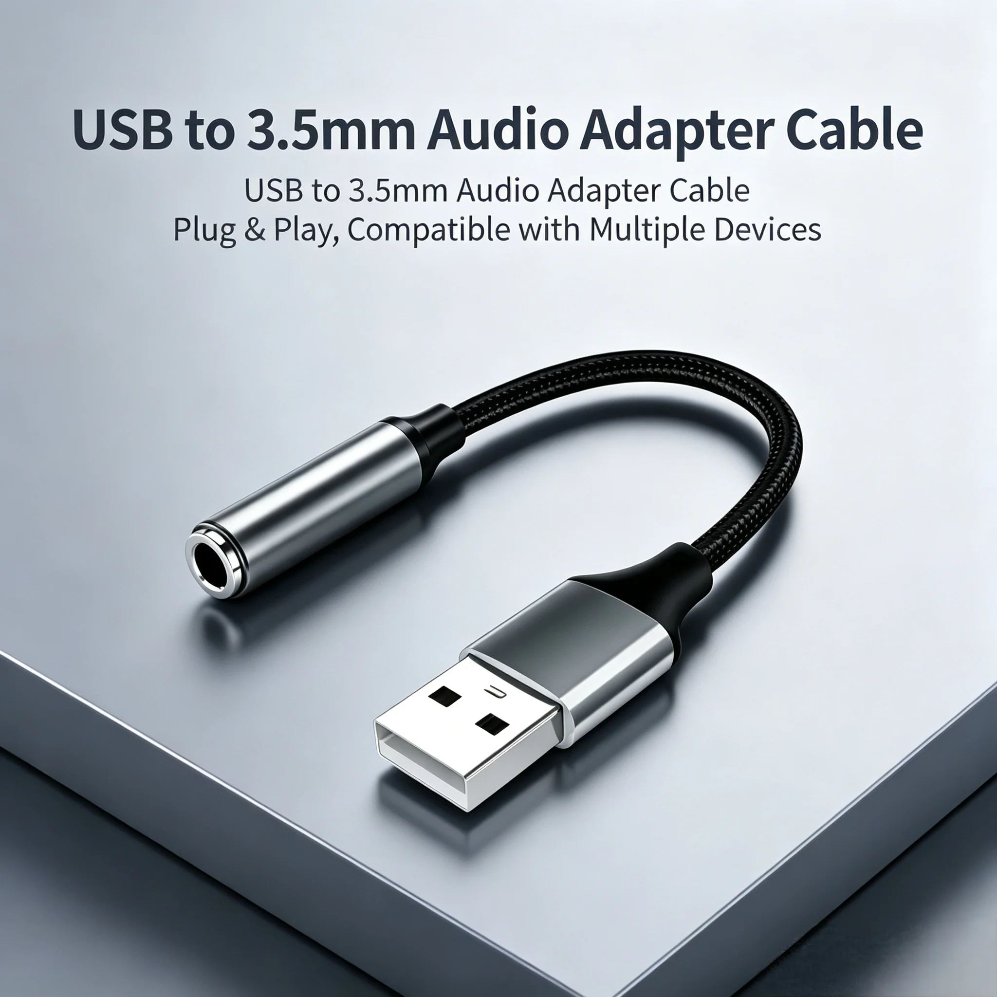 Usb Sound Card External - USB to 3.5mm Audio AUX Cable