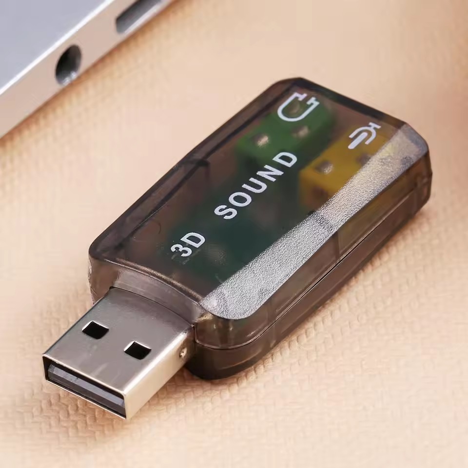 Usb Sound Card External - Mini Portable External Usb Mic Headphone